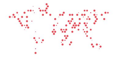 Renkli Noktalar Dünya Haritası Silueti