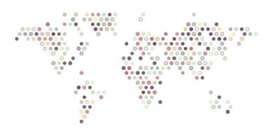 Renk Izgara Çemberleri Dünya Silüetini Canlandır