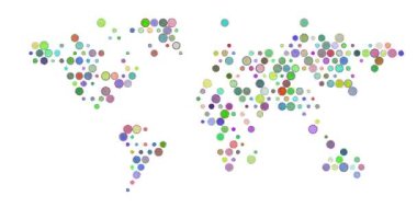 Noktalar Animasyon Göster Dünya Haritası Silueti