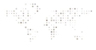 Renkli Noktalar Dünya Haritası Silueti