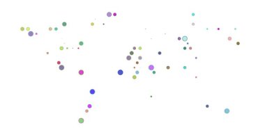 Noktalar Animasyon Göster Dünya Haritası Silueti