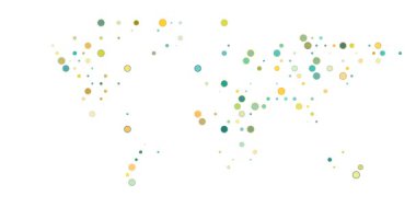 Animasyon Noktalı Minimalist Dünya Haritası