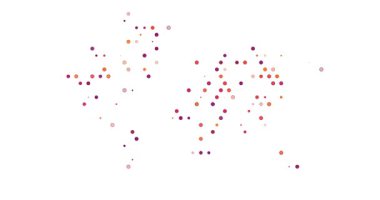 Animasyon Noktalı Minimalist Dünya Haritası