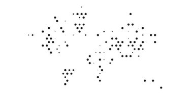 Renkli Noktalar Dünya Haritası Silueti