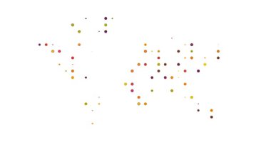 Noktalar Animasyon Göster Dünya Haritası Silueti