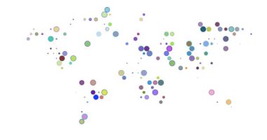 Küresel Harita Sanatını Renkli Parçacıklar Şekillendiriyor