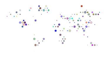 Animasyon Renkli Noktalar tarafından oluşturulan Dünya Haritası