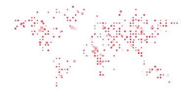 Dünya Haritası Çemberleri Kullanarak Yavaşça Görünür