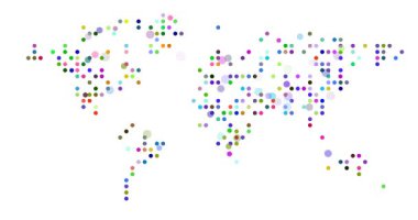 Dijital Noktalar Küresel Harita Siluetini Göster