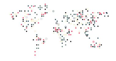 Noktalar Animasyon Göster Dünya Haritası Silueti