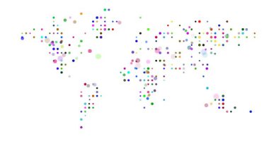 Animasyon Noktalı Minimalist Dünya Haritası