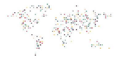 Renkli Çemberlerden Dünya Haritası Çıktı