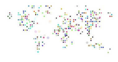 Dünya Haritası Çemberleri Kullanarak Yavaşça Görünür