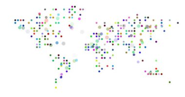 Renk Izgara Çemberleri Dünya Silüetini Canlandır