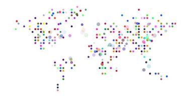 Noktalar Animasyon Göster Dünya Haritası Silueti