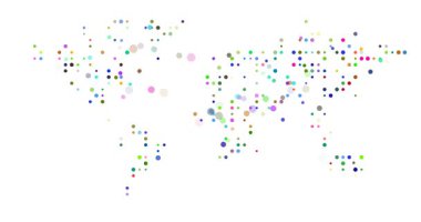 Dünya Haritası Çemberleri Kullanarak Yavaşça Görünür