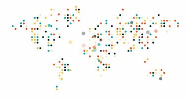 Renkli Çemberlerden Dünya Haritası Çıktı