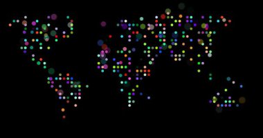 Dünya Silüeti Renkli Noktalardan Yapıldı