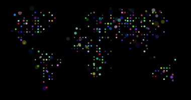 Renk Izgara Çemberleri Dünya Silüetini Canlandır