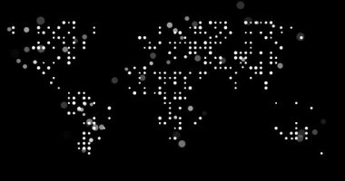 Renkli Noktalar Dünya Haritası Silueti