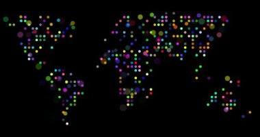 Renkli Küresel Haritanın Üretken Görselleştirmesi