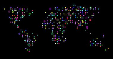 Üretken Dijital Çemberler Dünya Haritası İnşa Et