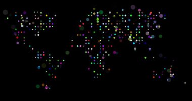 Animasyon Renkli Noktalar tarafından oluşturulan Dünya Haritası