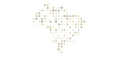 Brezilya 'nın tanınabilir haritasını oluşturmak için yavaş yavaş hareket eden dairelerden oluşan pikselleştirilmiş bir ızgara..