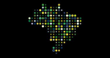 Brezilya 'nın nefes alan ve hareket eden üretken noktalar tarafından şekillendirilmiş dijital bir görsellemesi.