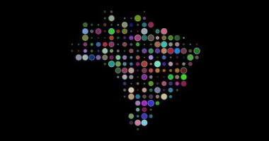 Brezilya 'nın üretken soyut sanat eserleri renkli nokta desenlerinin yaratıcı hareketleriyle şekillenmiştir.