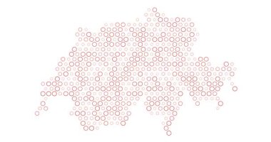 İsviçre 'nin Renkli Nokta Izgara Haritası