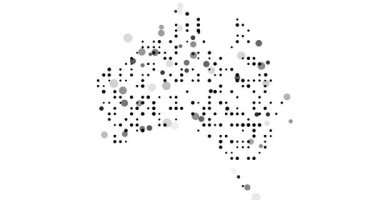 Avusturalya Ülke Silueti Noktalar Hareketi