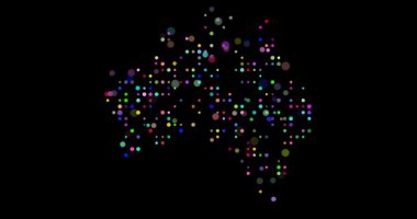 Avustralya Haritası Renkli Noktalardan Çıktı