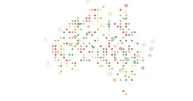 Renkli Noktalar Avustralya Haritası Oluşturdu