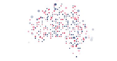 Avusturalya Ülke Silueti Noktalar Hareketi