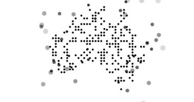 Canlandırılmış Daire Izgarası Avustralya Haritasını Gösteriyor