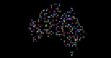 Avusturalya Ülke Silueti Noktalar Hareketi