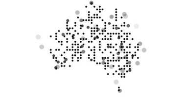 Dijital Noktalar Avustralya Ülke Haritasını Göster