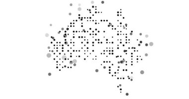 Renk Izgara Çemberleri Avustralya Siluetini Göster