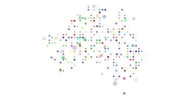 Renkli Noktalar Avustralya Haritası Oluşturdu