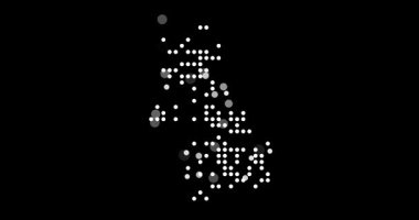 Birleşik Krallık Haritası Renkli Noktalarda Görünür