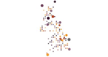 İngiliz Silueti Renkli Çemberlerden İnşa Edildi