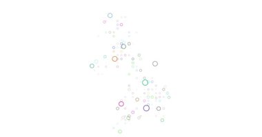 Noktalarla Soyut UK Harita Canlandırması