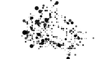 Kanada Haritası Renkli Daireler Tarafından Oluşturuldu