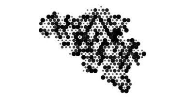 Belçika 'nın Animasyon Doku Deseni Haritası. Video Canlandırması