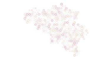 Belçika Dijital Çember Ağları Görselleştirme. Video Canlandırması