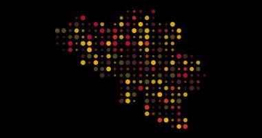 Belçika 'nın Animasyon Doku Deseni Haritası. Video Canlandırması