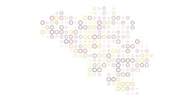 Dijital Noktalı Belçika Şekli. Video Canlandırması