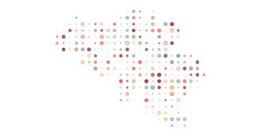 Belçika 'nın Animasyon Doku Deseni Haritası. Video Canlandırması