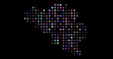 Belçika 'nın Animasyon Doku Deseni Haritası. Video Canlandırması